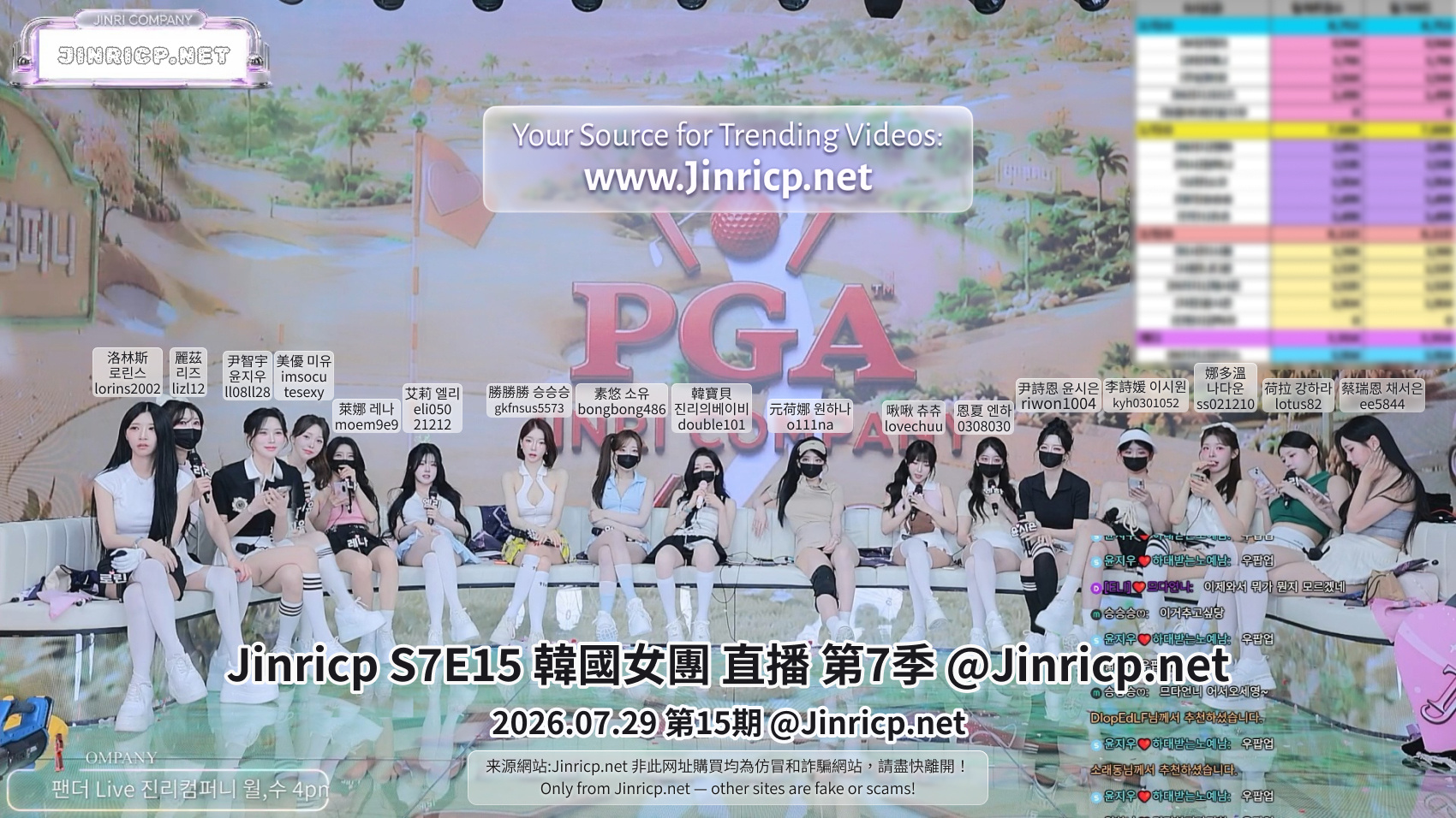 Jinricp S7第15期高尔夫团战节目合影